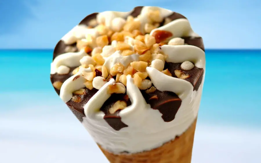 Delicious summer ice cream cone flyer for ice cream shop advertising