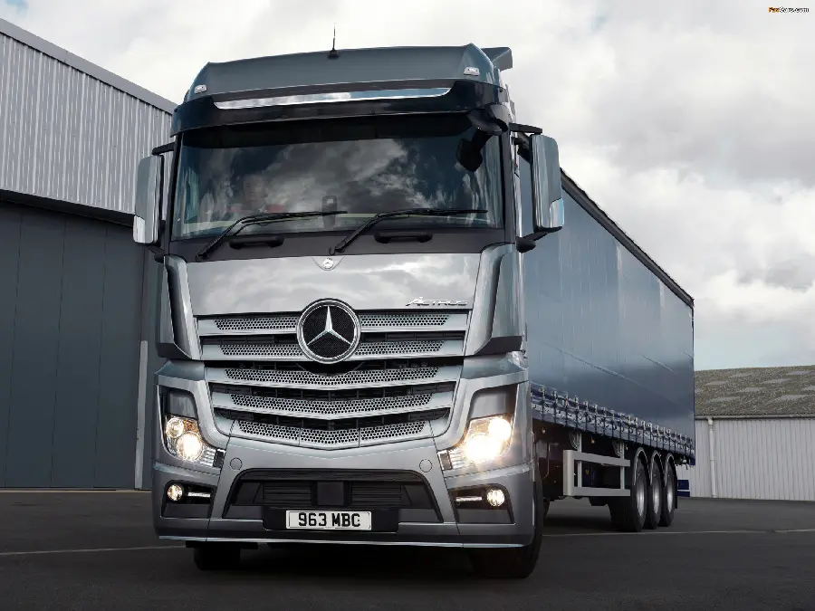 Amazing artistic angle image of a Mercedes Benz Actros truck