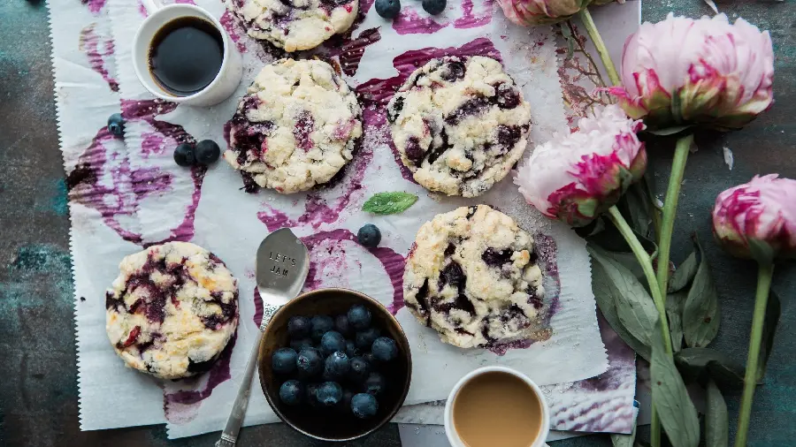 Incredibly beautiful photo of a high-quality blueberry-flavored cookie