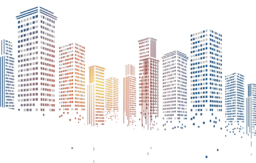 The most beautiful colorful graphic design of a big city in PNG format 