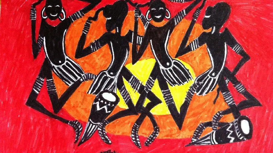 Wallpaper of Traditional African Danza Tambourines in Celebrations and Festivals in South Africa