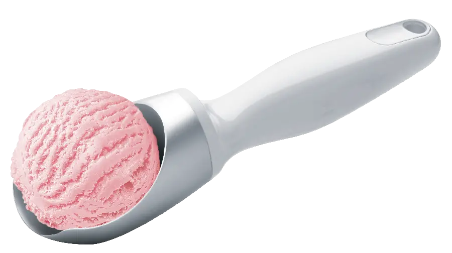 Download free PNG image of a strawberry ice cream scoop
