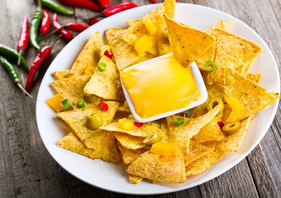 Photo of stylish and festive Mexican food with incredibly delicious sauce 