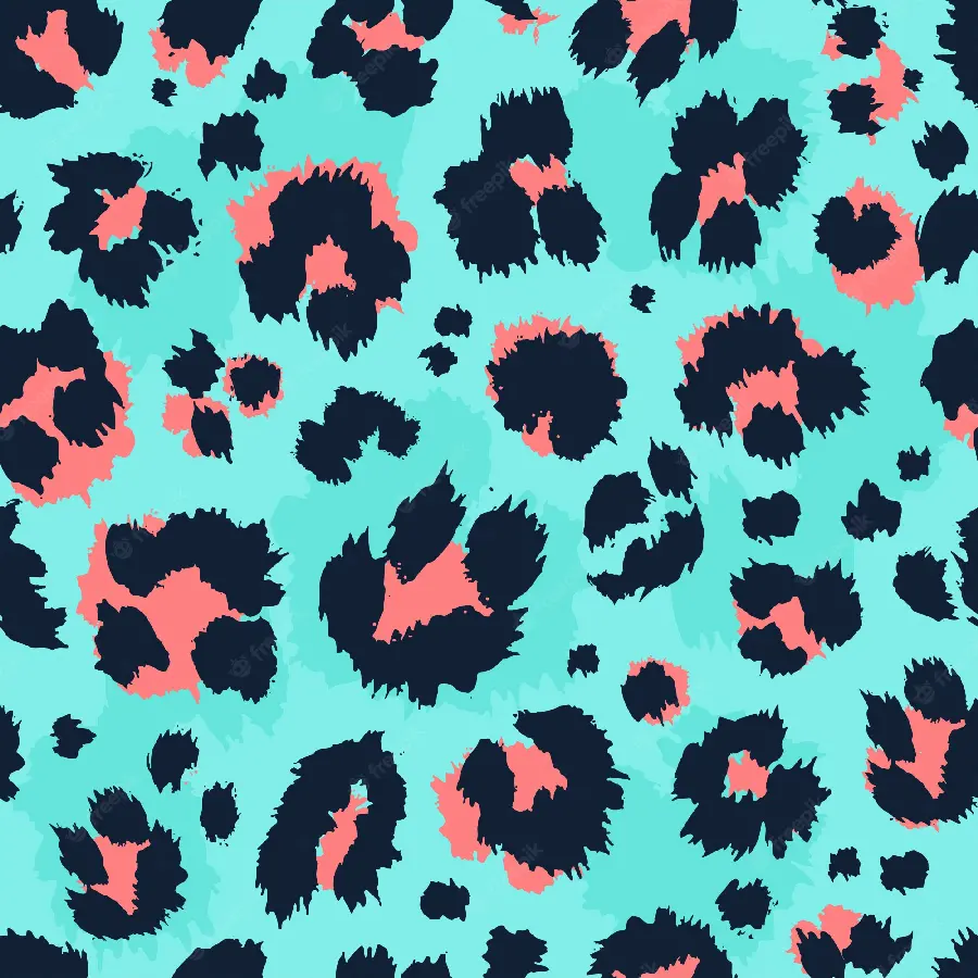 Incredibly beautiful wallpaper of a green and blue leopard pattern 