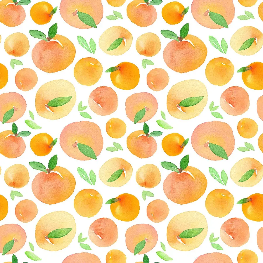 Cute white green orange background with peach cartoon design for iphone