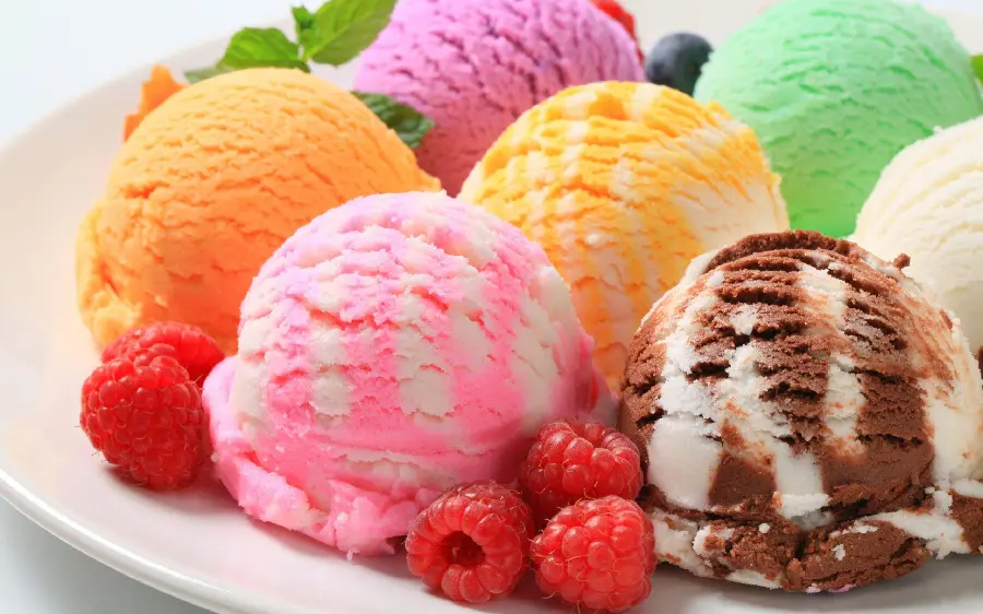 Photos of delicious and colorful ice cream for ice cream shop posters