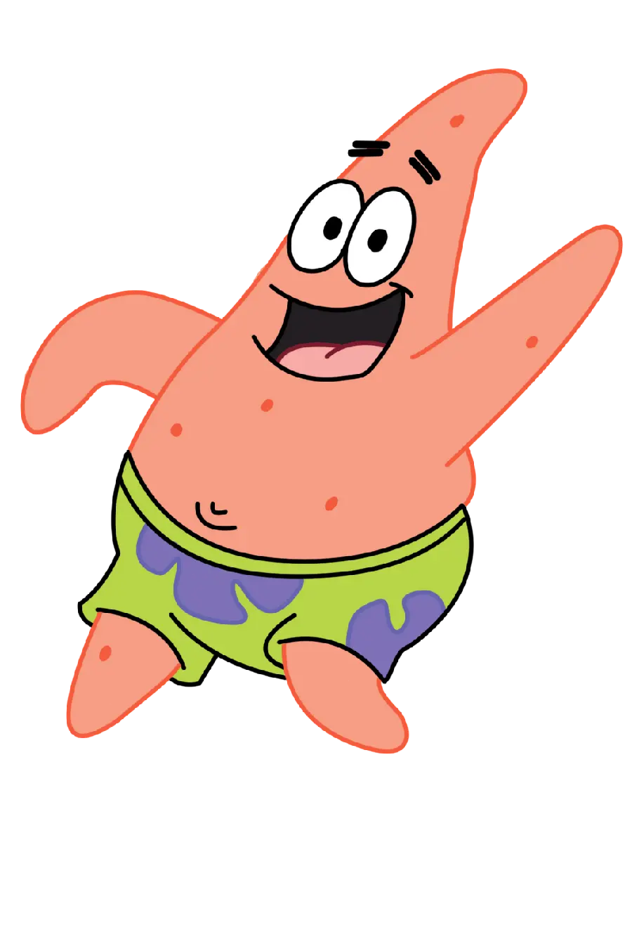 Drawing without a background png with a cheerful and cheerful pink Patrick design