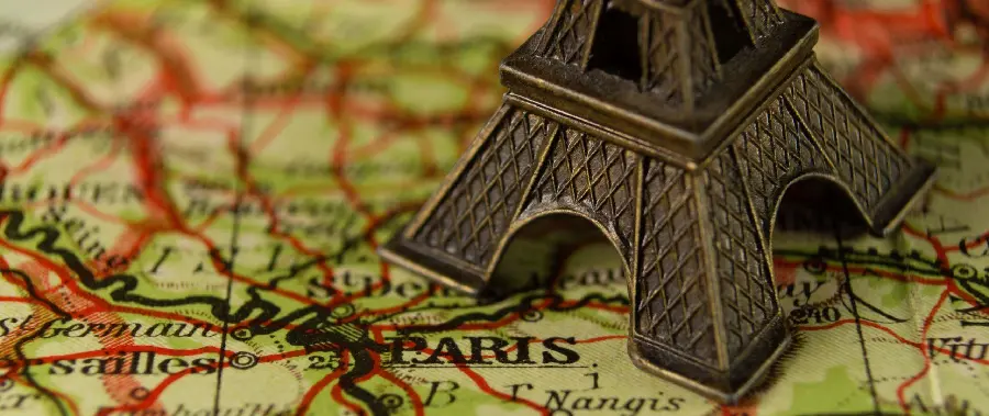 Simple and free miniature Eiffel Tower and map of France image 