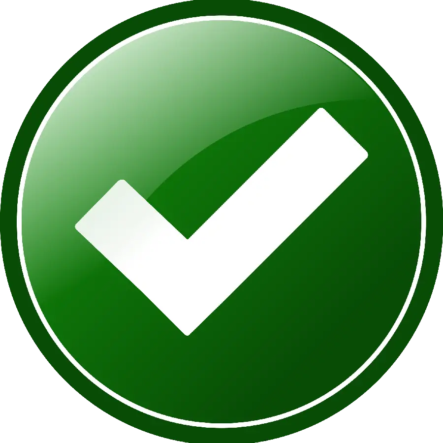 Green circle tick photo in png format completely free