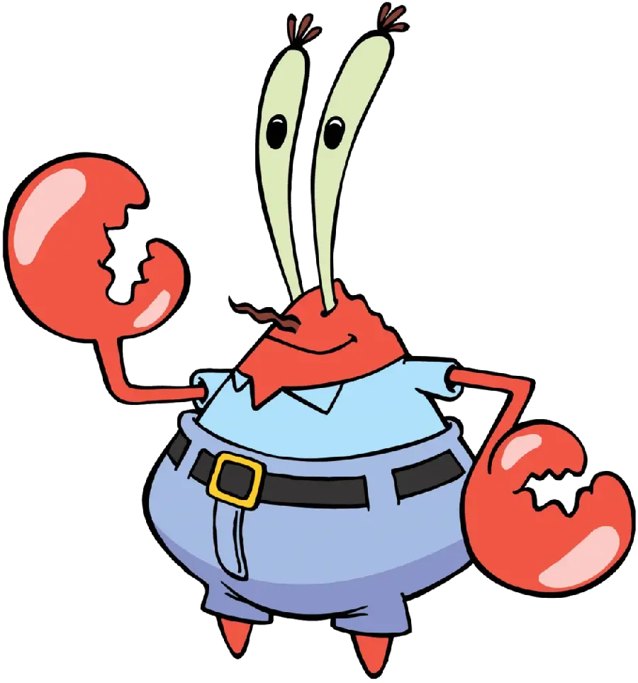 Graphic view without background of Mr. Krabs in the cartoon SpongeBob