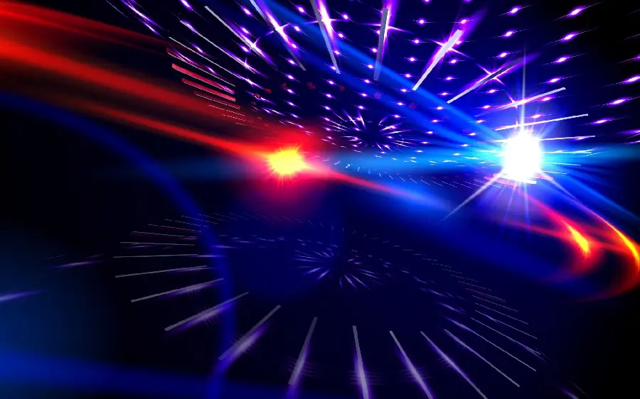 Interesting and beautiful image of light with blue and red colors