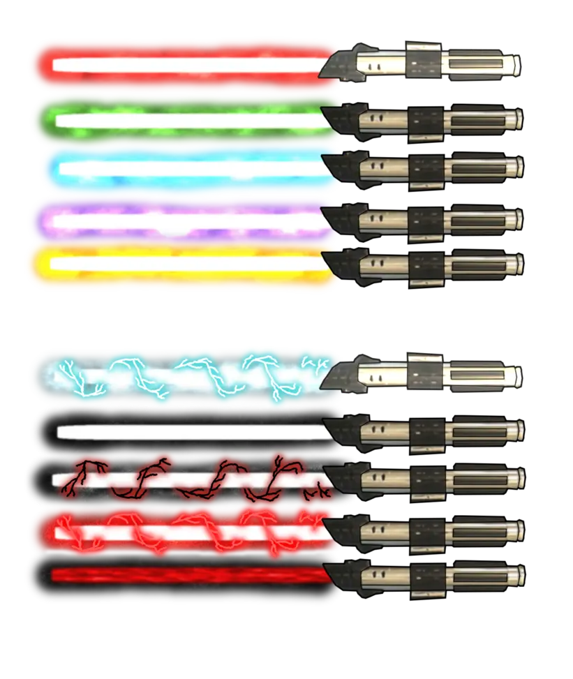 The best telephoto image of all kinds of colorful neon swords