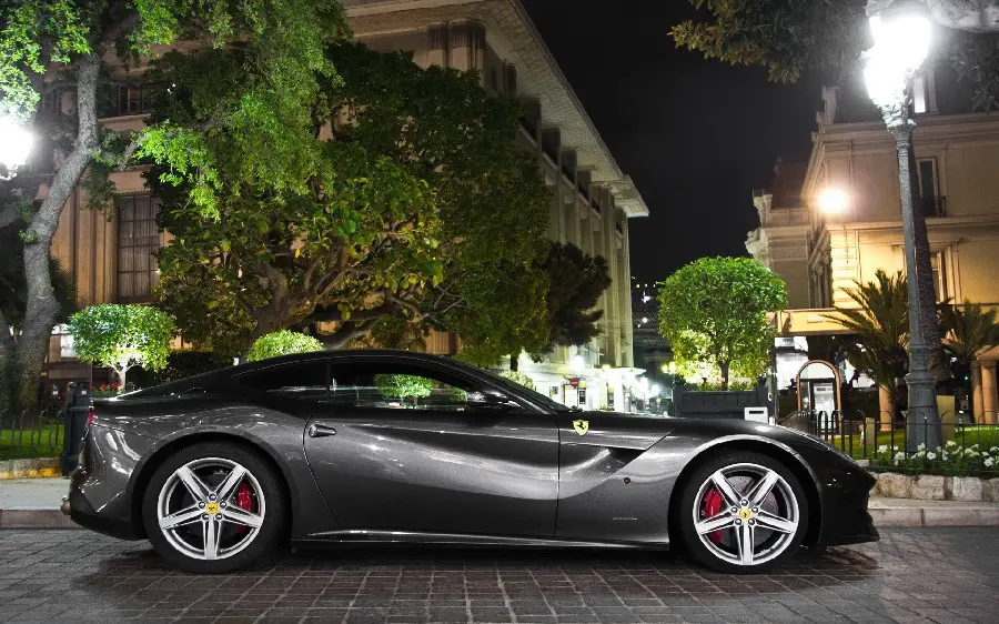 Amazing and interesting background of a beautiful black car 