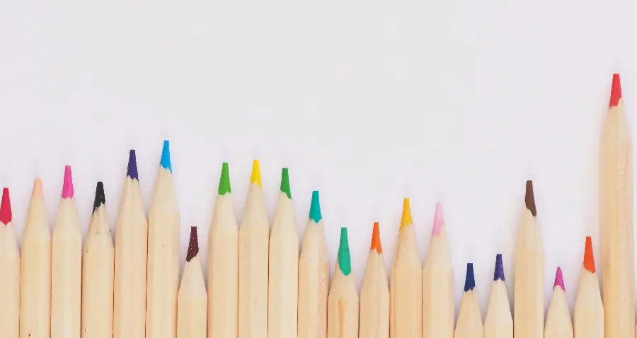 Interesting and spectacular image of beautiful colored pencils with various colors 