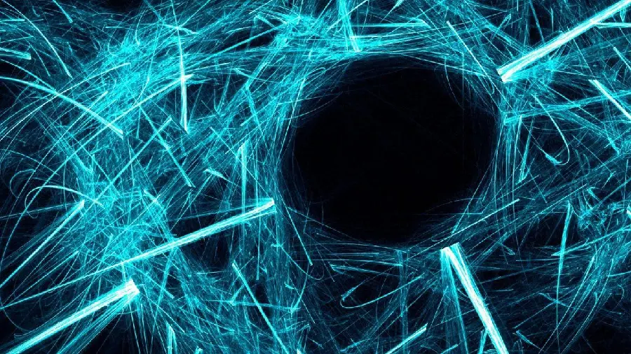 Laser digital art with blue light spectrum and black background HD Quality 