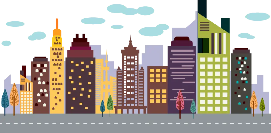 Image Big City and Tall Buildings PNG Cut Out 