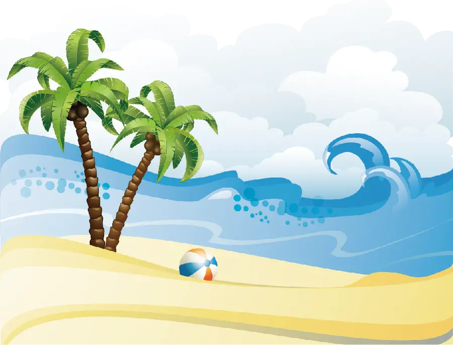 Amazing and beautiful background of a beautiful beach logo