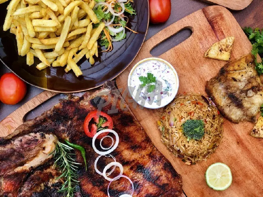 Delicious and Delicious African Food Menu Stock Image