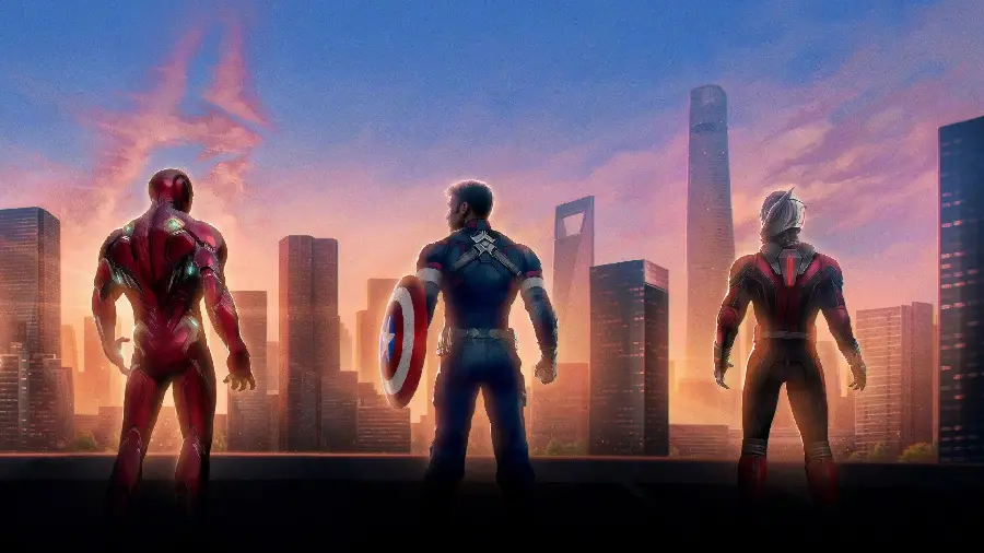 Beautiful Image of Spider-Man and Marvel Heroes Suitable for Phone Screen