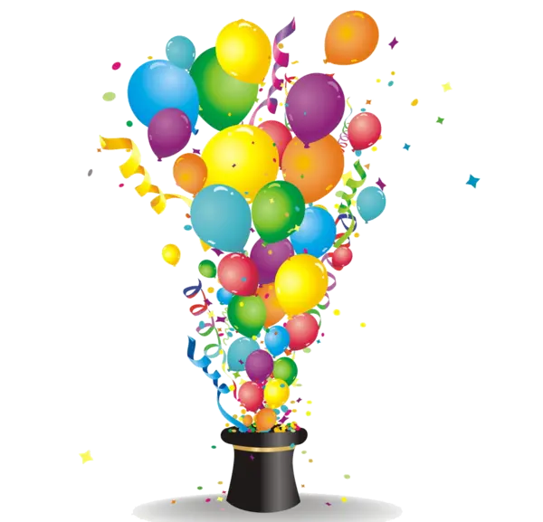 Image of colored balloons for celebrations and birthdays in PNG format