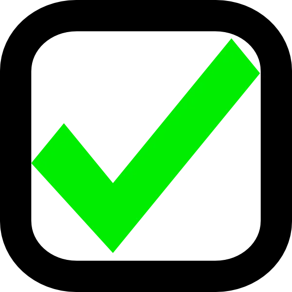The most famous png of a green check mark in a square for graphic work