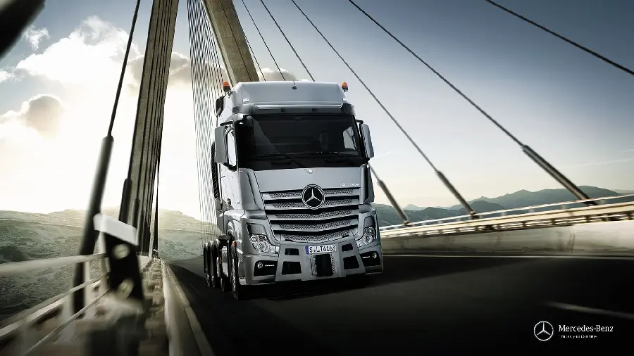 The pure frame of the Mercedes Benz Actros truck made in Germany by Daimler