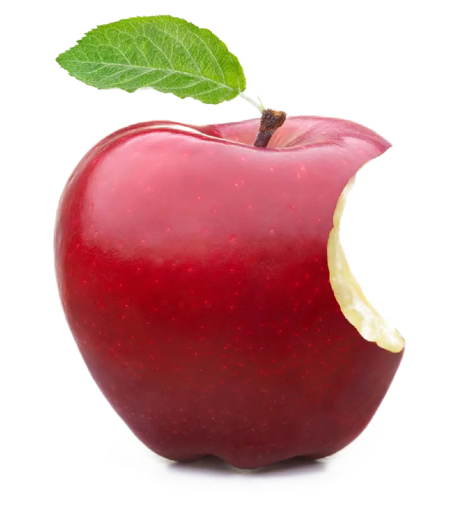 Red bitten apple logo without background