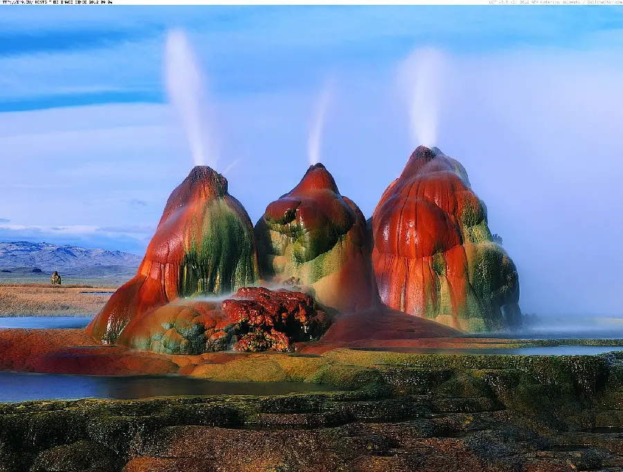 Full HD file download of the Fly Geyser or the Seven-Color Geyser of Nevada with a spectacular appearance