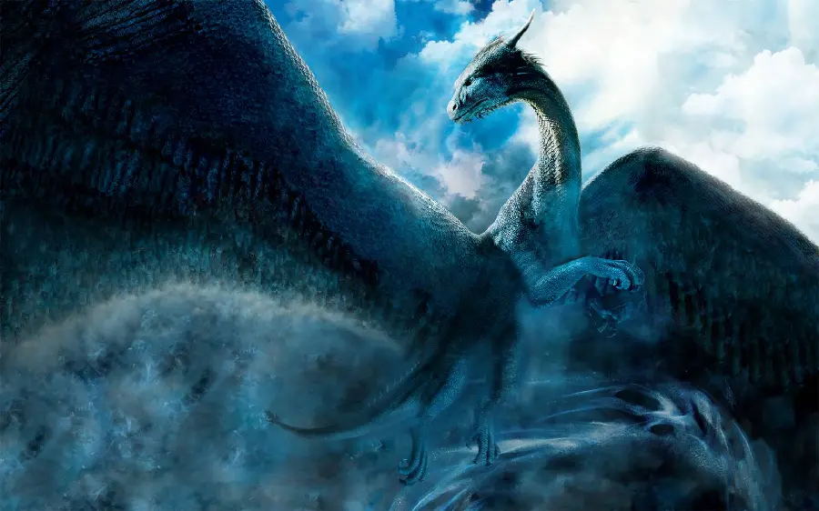 Dragon profile photo in the land of ice with excellent quality 