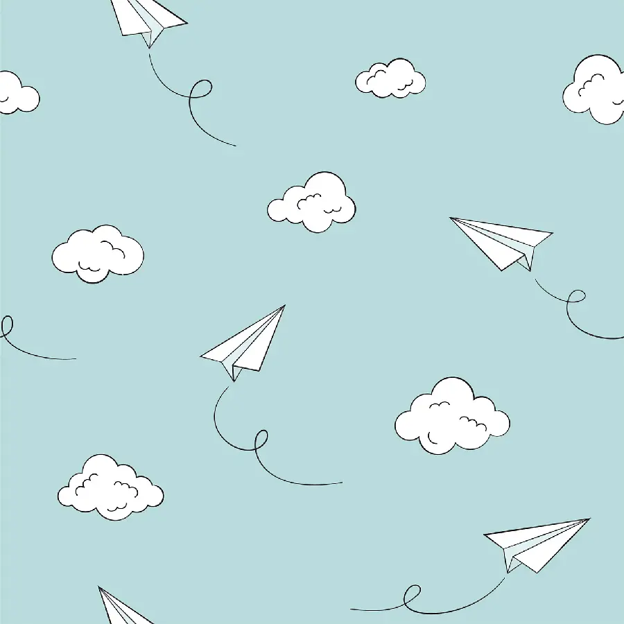 Cute and googly mobile background with a cloud and paper rocket image 