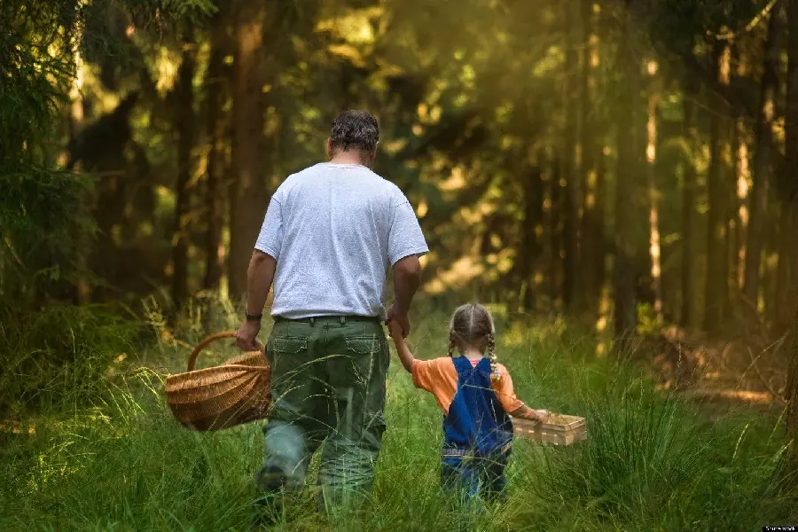 Cute Father and Daughter Profile Picture in the Forest