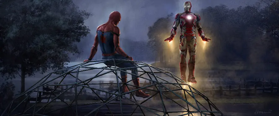 The most mysterious Spider-Man stock from the back view in full HD quality