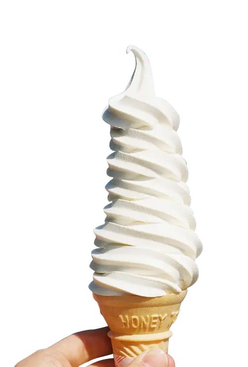 The tallest simple ice cream cone Delicious vanilla with local milk 