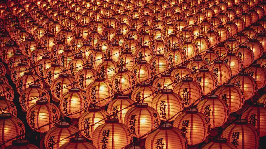 The Most Beautiful Photo of Illuminated Chinese Lanterns as Decorative Hangings for Homes