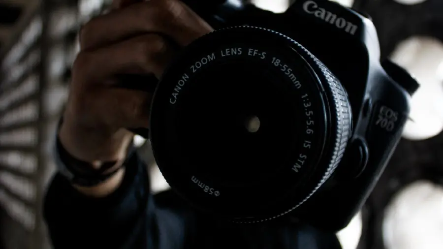 Close-up image of the camera, high-quality photo for photographers' profiles and backgrounds 