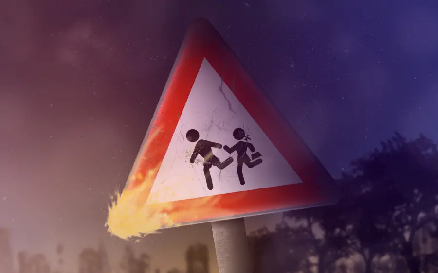 Photo of Fire Warning Signs for Driving Education