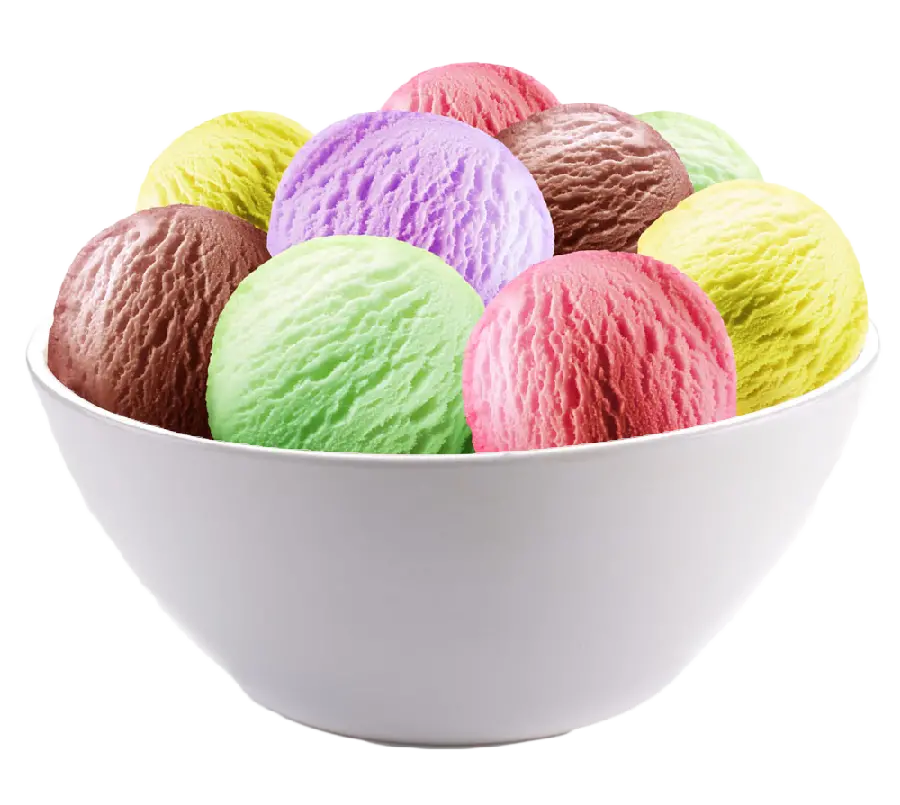 Download photo of a container full of different types of colorful scoops of ice cream 