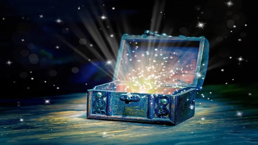 Cartoon Fantasy Wallpaper Empty Treasure Chest With Fantasy Story And Ancient Design