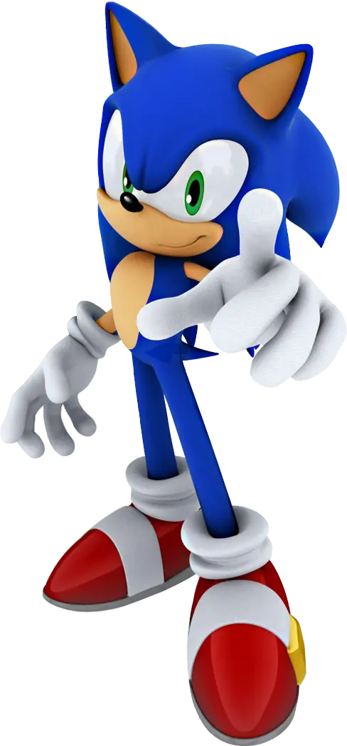A unique and beautiful photo of Sonic the Hedgehog with red shoes 