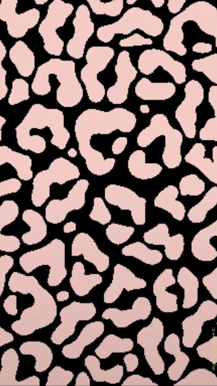 Amazingly beautiful wallpaper From the black pink leopard design 