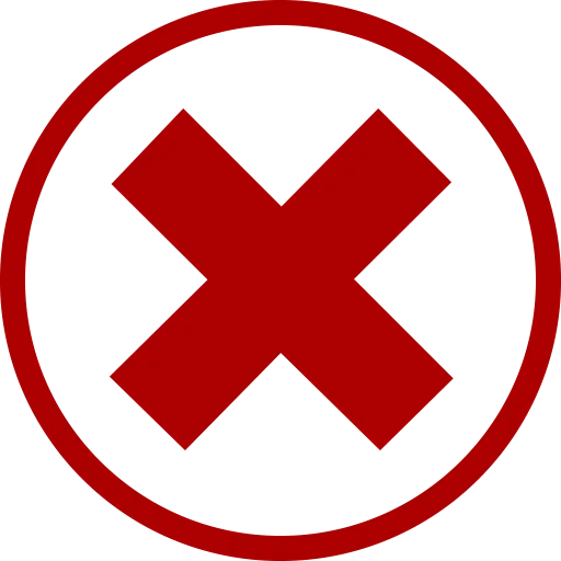 Layered design of a cross inside a red circle for the exit symbol