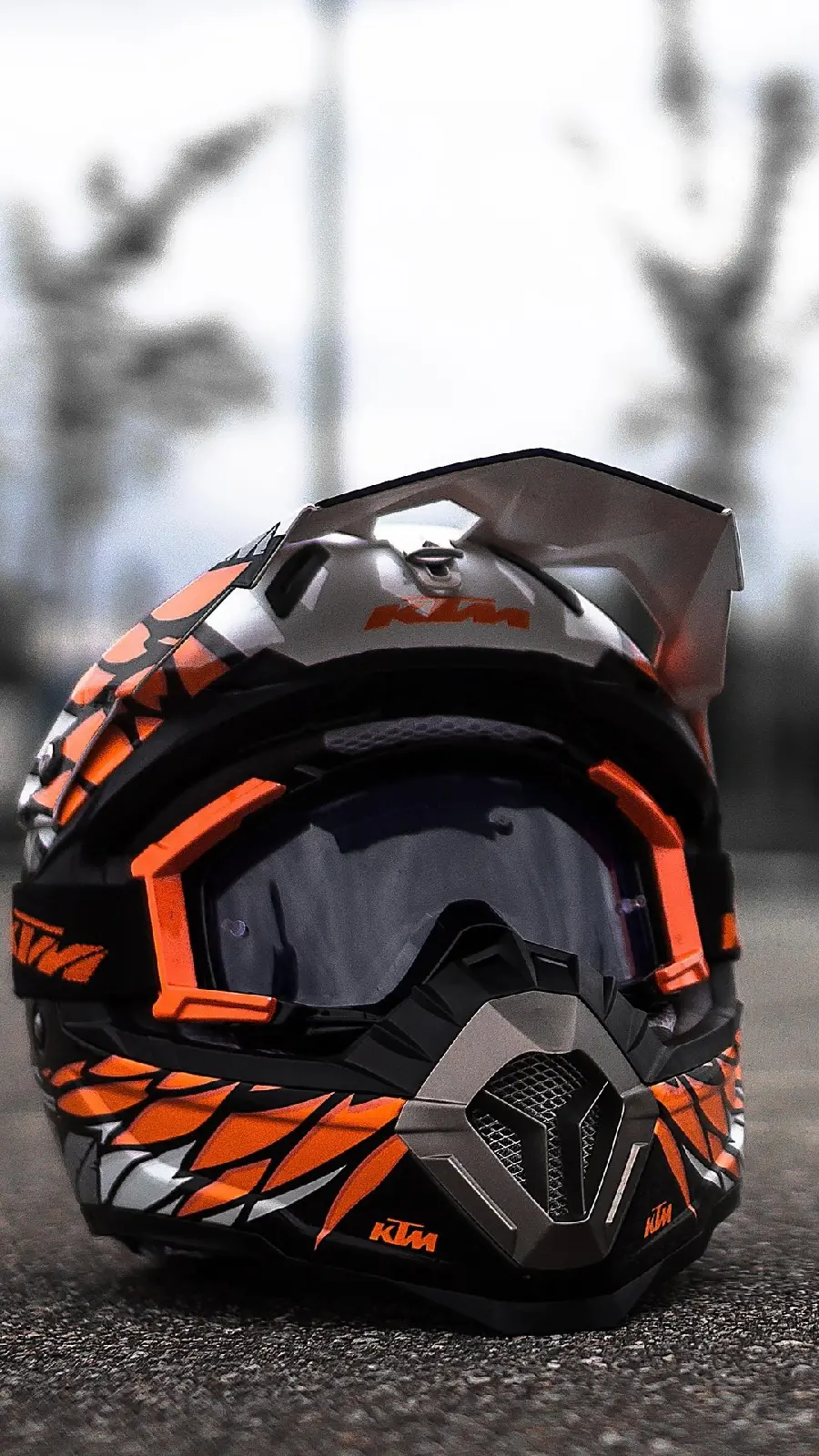 Super stylish black orange helmet wallpaper for all types of phones