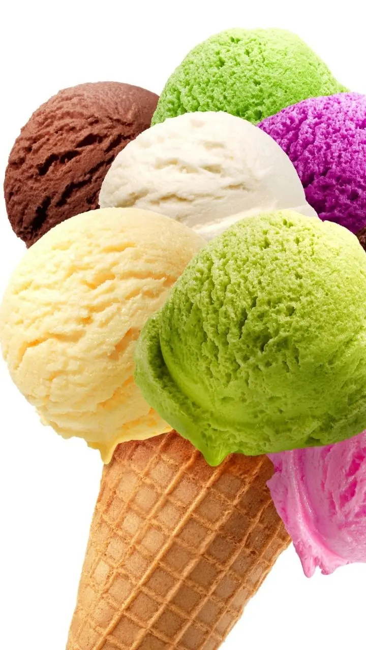 White background photo of ice cream for beautiful and luxurious ice cream cafe decoration