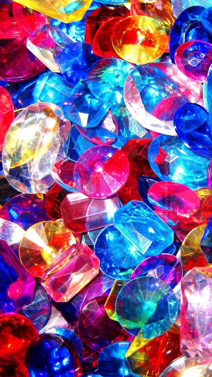 A beautiful wallpaper of colorful diamonds