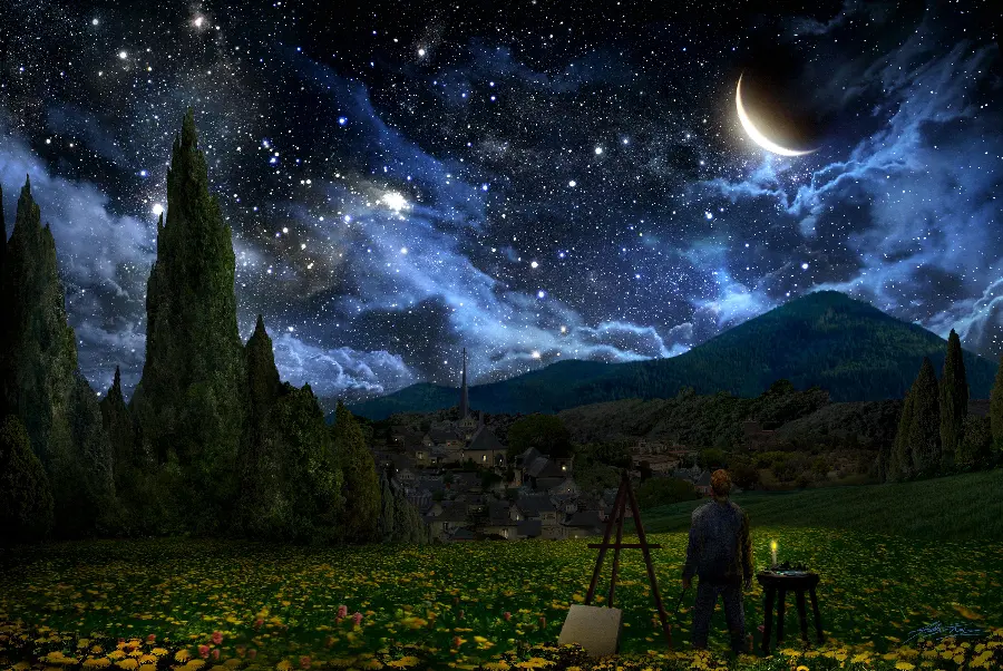 Download the famous painting by Vincent Van Gogh, The Starry Night