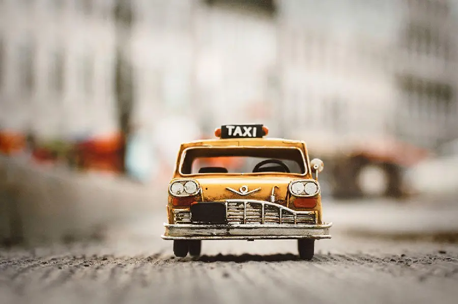 Miniature taxi computer background free and simple