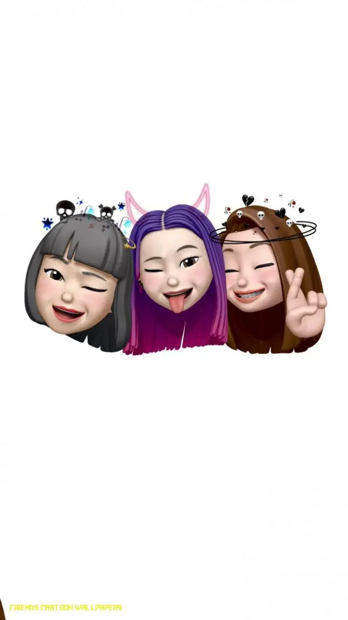 Photo of three beautiful sticker girls in high quality 