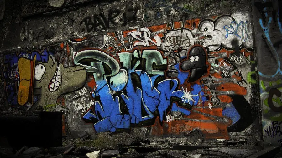 Beautiful and full HD image of the most interesting fantasy graffiti style mural