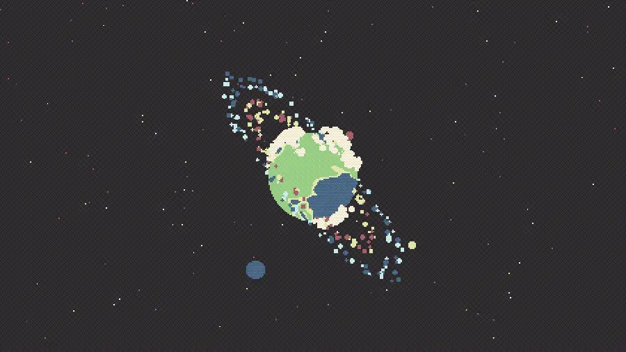 Amazing and spectacular background of the computer planet