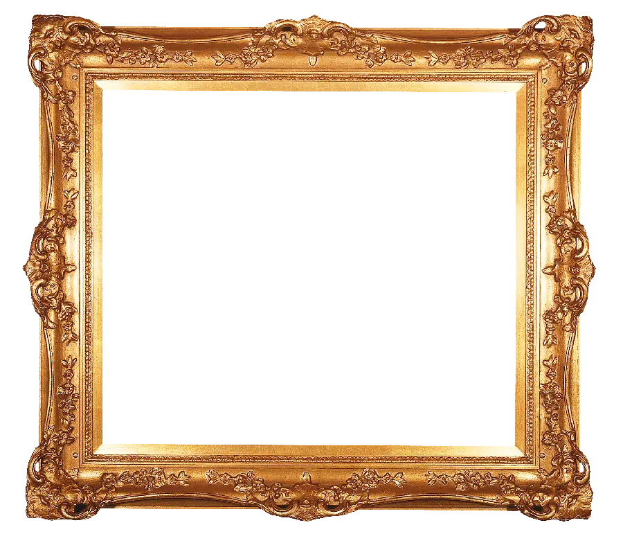 Downloaded image of a golden photo frame Beautiful in free and practical png format